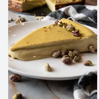 Tarta de queso con pistacho