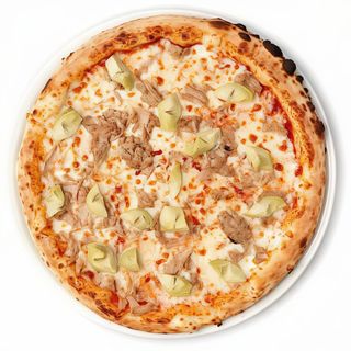 Pizza tonno y alcachofas