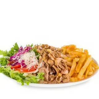 Plato kebab con patatas