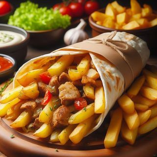 Durum normal con patatas dentro