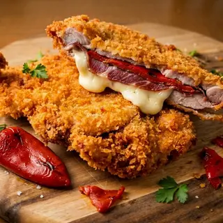 Jamón Serrano , Queso Gouda , Pimiento Asado