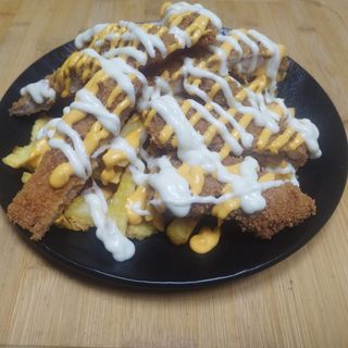 Pollo Frito con patatas