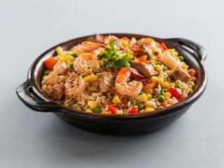 Rice Bowl Con Mixto Pollo Y Gambas