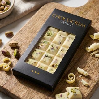 Tableta Artesana de Chocolate Blanco con Pistachos y Pipas (100g)