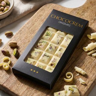 Tableta Artesana de Chocolate Blanco con Pistachos y Pipas (100g)