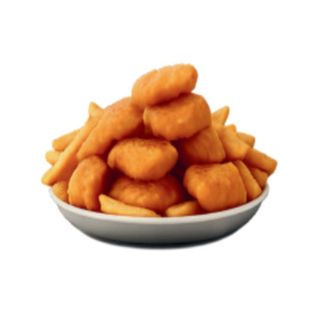 Racion de nuggets con patatas fritas