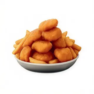 Racion de nuggets con patatas fritas