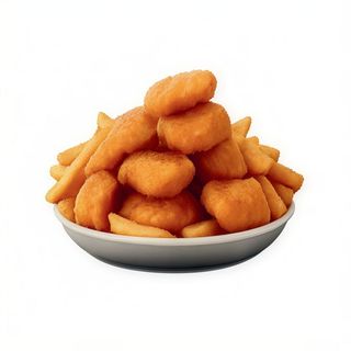 Racion de nuggets con patatas fritas