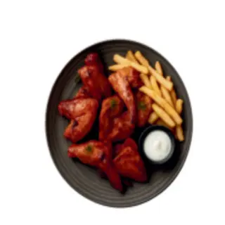 Racion de alitas con patatas (6 Unidades)