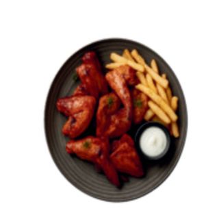 Racion de alitas con patatas (6 Unidades)