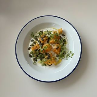 Calabaza con stracciatella