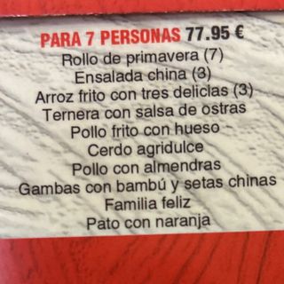 Menú especia para 7 personas