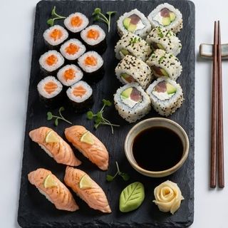 Box Street (8 makis salmon + 8 atun aguacate roll + 4 nigiris salmón lima)