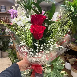 Ramillete 2 rosas rojas