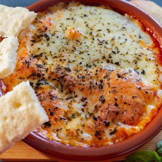 Provolone al Forno con focaccia