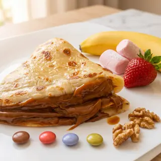 Crepe con crema y complementos