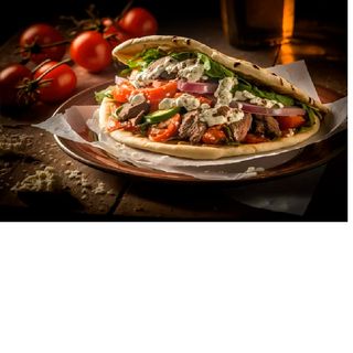 Gyros Con Pan Griego
