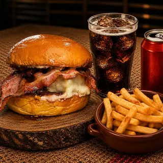 Caramelizada + papas fritas + bebida