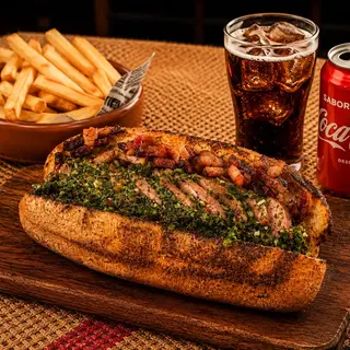 Choripan + papas fritas + bebida