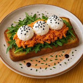 Salmón ahumado, queso crema y rúcula