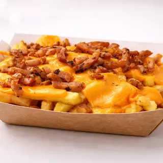 Patatas Fritas con chedar y Bacon de pavo
