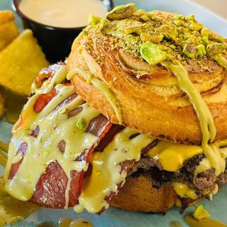 Doble smash pistacho foodies burger