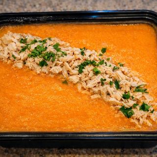 Meal Prep- Crema de Calabaza y Zanahoria con Pollo Desmenuzado y Garbanzos Crujientes