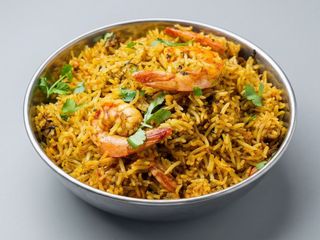 Prawn biryani