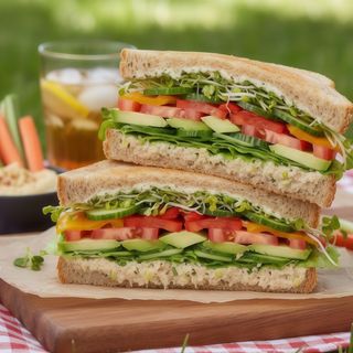 Sándwich vegetal con atún