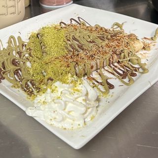 Crepes nutela de pistatacho kadayif