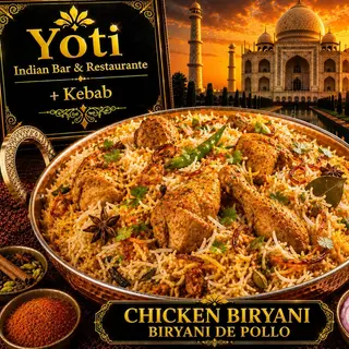 Biryani de pollo (chicken biryani )