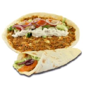 Pizza turca Lahmacum con menú