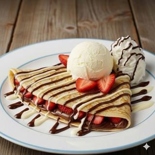Vainilla & Strawberry Crepe
