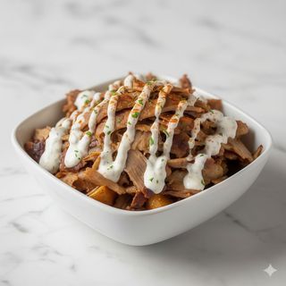 Patatas deluxe con carne (pequeña)