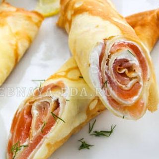 Crepe con salmon y cremechees