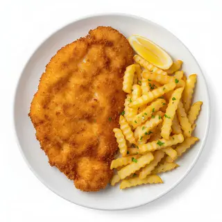 Milanesa De Pollo Con Fritas