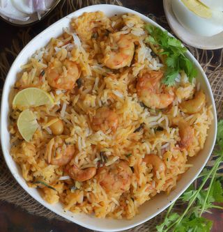 Prawn biryani