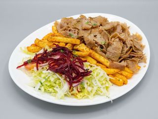 Plato con patatas o arroz