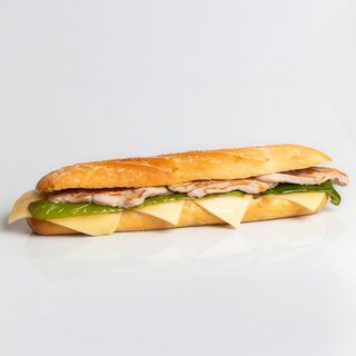 Bocadillo De Lomo Con Queso Y Pimientos