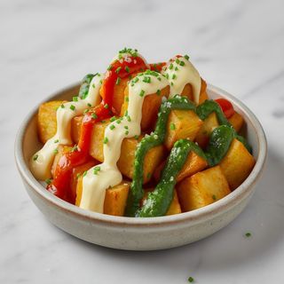 Patatas con 3 salsas (ración)