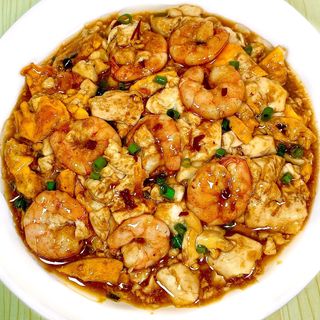 Tofu con gambas虾仁豆腐