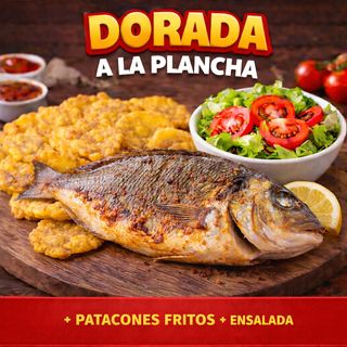 DORADA A LA PLANCHA CON PATACONES