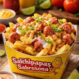 SALCHIPAPAS con pollo