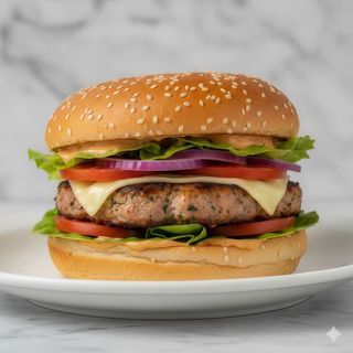 hamburguesa de pollo o cerdo mollete