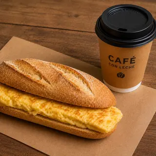 2 mini de tortilla + 2 café con leche