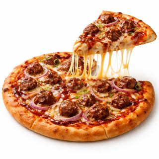 Pizza de Carne de Hamburguesa a la Barbacoa