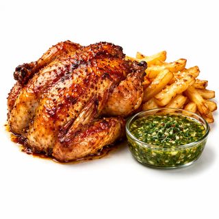 Pollo Entero Asado con Patatas