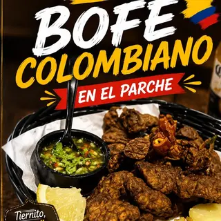 Bofe frito con arepa