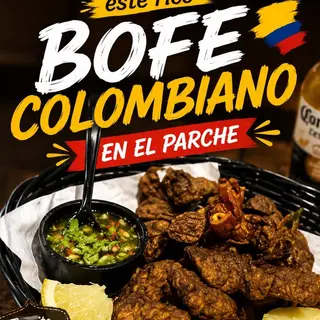 Bofe frito con patacon