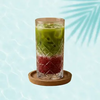 Rose Collagen Mactha Ice Latte